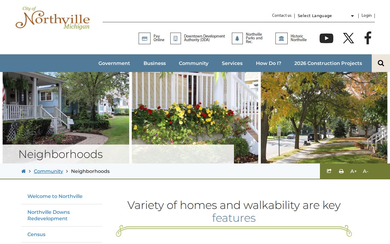 Northville Township neighbors source showing City of Northville neighborhood context, not Township neighborhoods