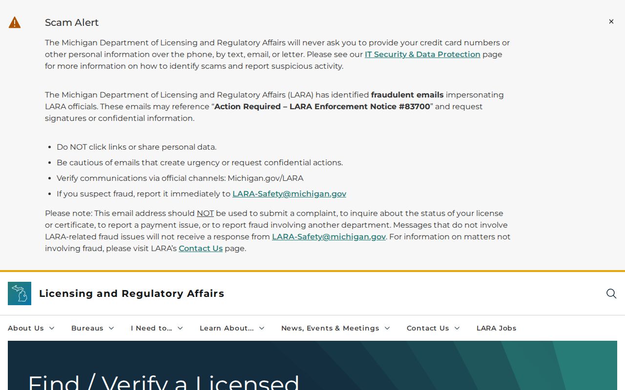 Northville Township resident lookup LARA license and business verification categories